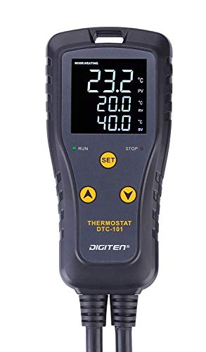 DIGITEN Temperature Controller Heat Mat Thermostat Outlet DTC101 Temperature Controlled Outlet Greenhouse Thermostat Aquarium Temperature Controller Reptile Thermostat Heating Cooling Mode 110V 10A - size: 10A