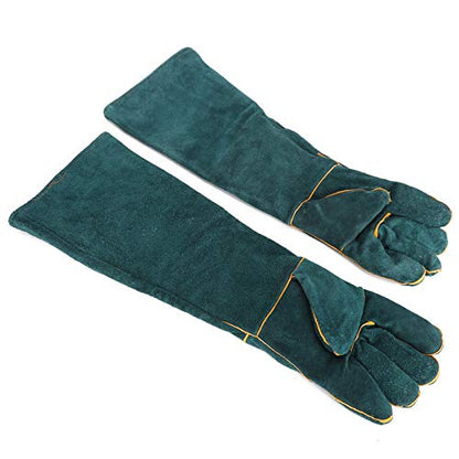 Reptile Handling Gloves for Animal Care – Durable Split Leather Anti Bite Protection for Birds Falcons Snakes and Dogs