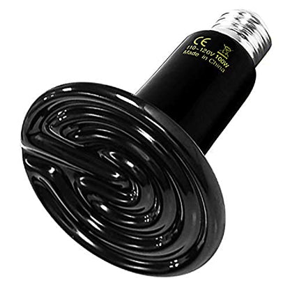 Simple Deluxe 100W Ceramic Heat Emitter Reptile Heat Lamp Bulb No Light Emitting Brooder Coop Heater for Amphibian Pet & Incubating Chicken, 1 Pack,Black - size: 100W, style: 1 Pack