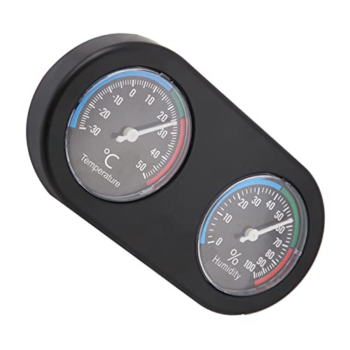 Mini Analog Thermometer Hygrometer, Round Temperature Humidity Monitor for Reptile Tank Terrarium Incubator, Fahrenheit Celsius