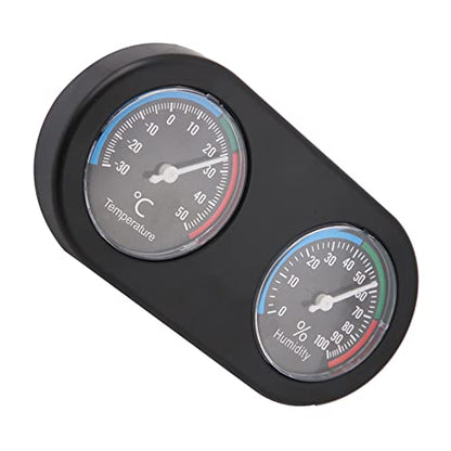 Mini Analog Thermometer Hygrometer, Round Temperature Humidity Monitor for Reptile Tank Terrarium Incubator, Fahrenheit Celsius