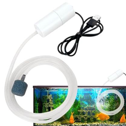 5V Water Pump - Battery-Operated Aquarium Pump with Uniform Air Bubble,5V USB Water Small Oxygenator for Small Fish Farming Fish Tank - color: White