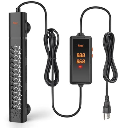 hygger 500w Aquarium Heater, Submersible Fish Tank Heater with Digital LED Controller and Intelligent Leaving Water Automatically Stop Heating System,for 75-130 Gallon Tanks - size: 500W (for 75-130 gallon)