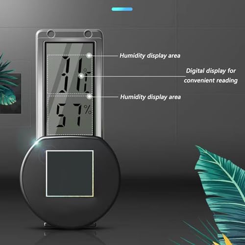 Reptiles Tanks Thermometers Featuring 3 Way Suction Cup Mount and 2 Year Batteries Life for Accurate Habitat Temperature Control Reptiles Thermometers Indoor Terrarium - color: Black