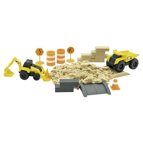 CAT Construction Toys, Dig N' Build Dirt Playset with 10 Oz of Compound, 2 Little Machine Vehicles, Ages 3+ - style: Dirt