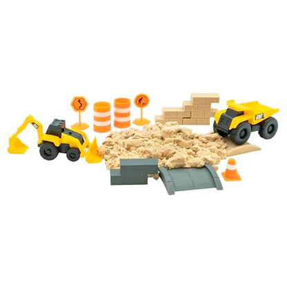 CAT Construction Toys, Dig N' Build Dirt Playset with 10 Oz of Compound, 2 Little Machine Vehicles, Ages 3+ - style: Dirt