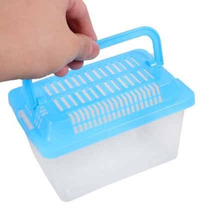 Plastic Turtle Fish Tank Pet Fish Tank Small Aquarium Plastic Aquarium Habitat Acrylic Reptile cage reptisoil terrariums Handheld Feeding Box Household - size: 13x9cm