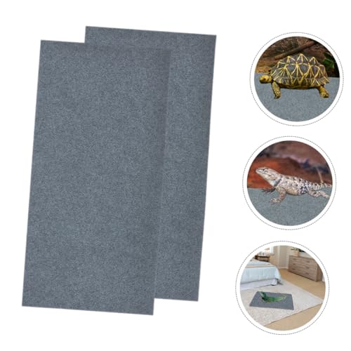 2pcs Reptile Carpet Mat Gray Terrarium Liner Cushion for Snakes Lizards Turtles Tortoises Breathable Washable Substrate for Pet Breeding Cage