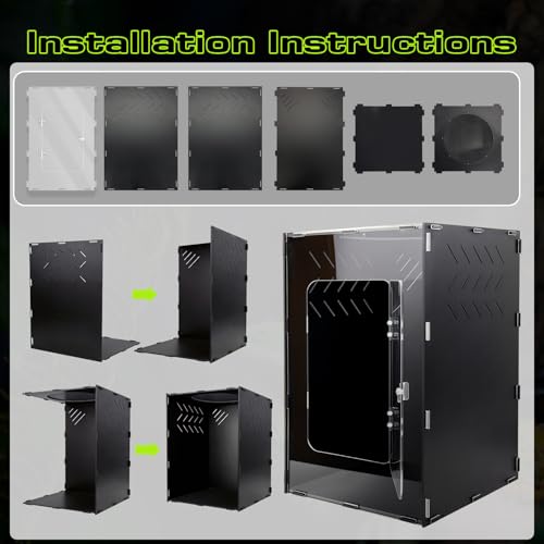25 Gallon Reptile Tank Enclosure,16x16x24 Reptile Terrarium Acrylic Front Opening with Metal Translucent Mesh Top for Crested Gecko Lizards, Snakes, Chameleon