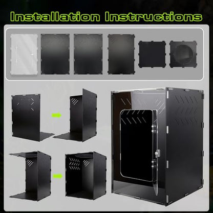 25 Gallon Reptile Tank Enclosure,16x16x24 Reptile Terrarium Acrylic Front Opening with Metal Translucent Mesh Top for Crested Gecko Lizards, Snakes, Chameleon
