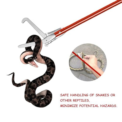 Snake Grabber Tool, Foldable Aluminum Alloy Snake Tongs Snake Traps, Heavy Duty Snake Catcher for All Kinds of Serpent, Reptiles(27.6inch) - size: 70CM/27.6IN