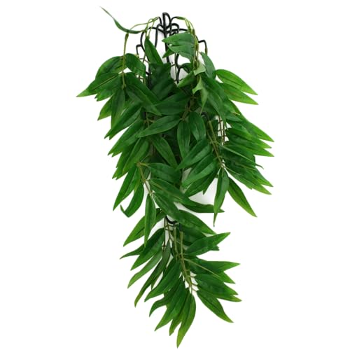 Multipet Komodo Reptile Terrarium Bamboo Hanging Vine Plant | Artificial Climbing Tank Habitat Decoration Accessory with Suction Cup, Small, 16 inches