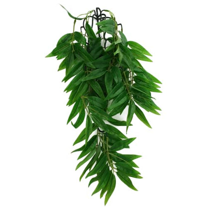 Multipet Komodo Reptile Terrarium Bamboo Hanging Vine Plant | Artificial Climbing Tank Habitat Decoration Accessory with Suction Cup, Small, 16 inches