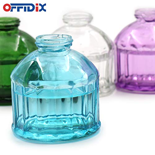 OFFIDIX Glass Spray Bottle,Flower Mister Watering Can Pot 6.3" Tall Spritzer Bronze Plastic Top Pump One Hand Watering Can Indoor Plant Mister Spray Bottle for Garden, Plants, Cleaning - color: H-blue