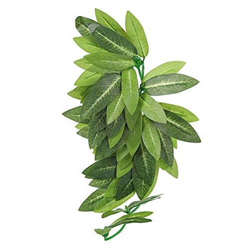 Artificial Reptile Plants Lifelike Plastic Plant Hanging Leaves Decoration with Suction Cup for Reptile Terrarium Fish Tank (T-044 30CM) - size: T-044 30CM