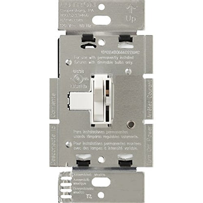 Lutron Toggler 1000-Watt Single-Pole Incandescent Dimmer Switch, AY-10P-WH, White - color: White