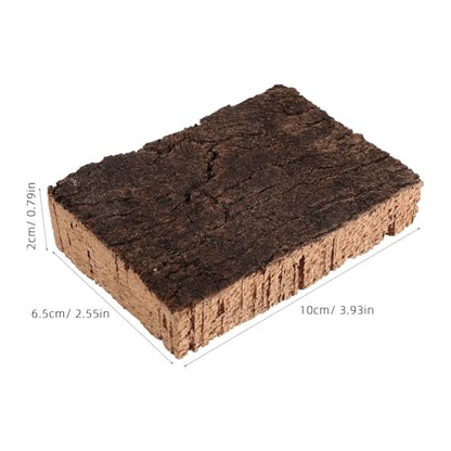 4pcs Cork Terrarium Background: Terrarium Bark Background Cork - Natural Bark Backdrop - Reptile Climbing Wall Accessories 3.94x2.56 - size: 10.00X6.50X2.00CM