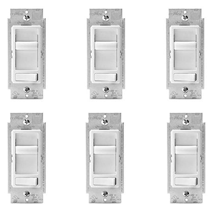 Leviton R62-06674-P0W SureSlide Universal Incandescent Dimmer White (6 Pack) - color: White, size: 12 Pack