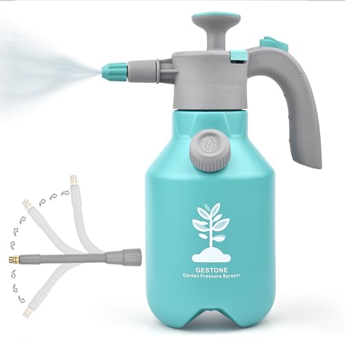 Garden Hand Pump Sprayer 1/2 Gallon Pump,68 Oz Handheld Pressure Sprayer with Safety Valve,Adjustable Nozzle,360° Extended Spray Rod,Ideal for Plants Watering,Fertilizing,Cleaning (68ounce,2L)