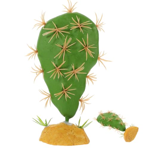 Abaodam Reptile Tank Artificial Cactus Plant for Reptile Habitats, Sturdy Plastic Terrarium Decor for Amphibian and Lizard Tank Supplies