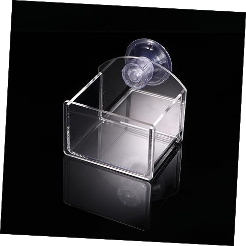 BESPORTBLE Suction Cup Reptile Feeder Water and Food Bowl Durable Transparent Feeding Container for Lizards Turtles and Geckos Space-Saving Design for Easy Installation and Cleaning