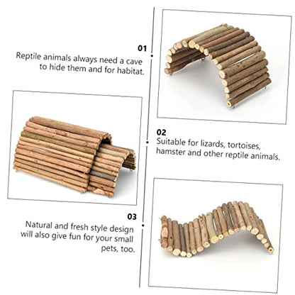 2pcs Reptile Hiding Fence Small Reptile Reptile Supplies Crawler Shelter Small Pet Reptiles Shelter Solid Wood Reptile Shelter Reptiles Hiding Cave Reptiles Hideout, 30x20cm