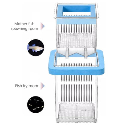 La La Pet® Floating Fish Breeding Box with Lid Parent Fish and Baby Fishes Aquarium Divider Hatching Box with Adjustable Floating Ring Transparent Incubator