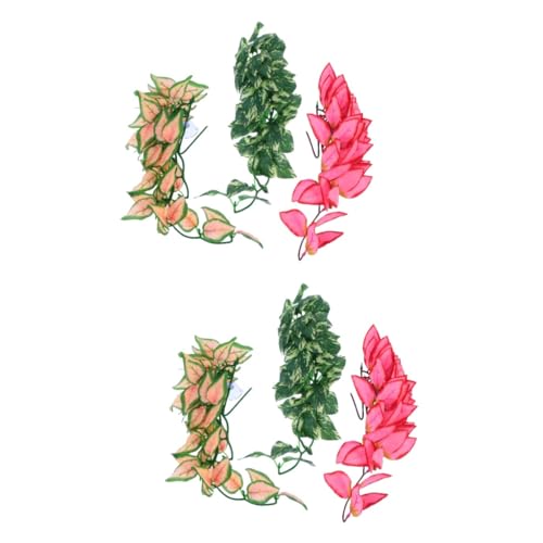 DOITOOL 6pcs Bendable Vine Artificial Jungle Vines for Reptile Habitats Realistic Simulation Plant Rattan for Lizards and Geckos Flexible Climbing Plants for Terrariums