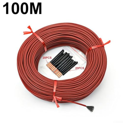 Carbon Fiber Heating Wire, Silicone Infrared Heating Cable, 12K 33 Ohm/M, Far Infrared 8-18UM, 200C Heat Resistant, Red Electric Floor Warmth(10 m) - size: 10 m