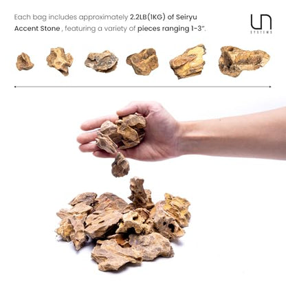 UNS Accent Stone - Aquascaping Hardscape for Freshwater Aquarium Aquascape - Shrimp, Turtle, Betta Fish Tank Decoration - Yellow Red Small Rock for Terrariums & Vivariums - Dragon Stone Ohko, 2.2 lb - size: Stone - 2.2LB