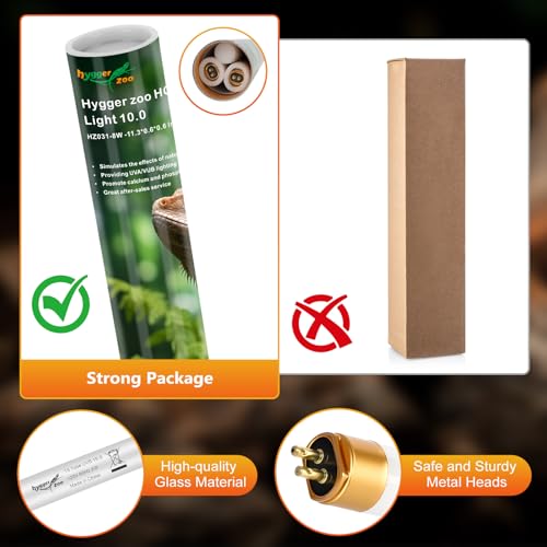 UVB Light for Reptiles Bearded Dragon, 3 Pack T5 UVB Reptile Light UVB Bulb 10.0 8W UVA UVB Reptile Light Bulb Terrarium Light Lamp Tube for Turtle Chameleon Leopard Gecko Snake Tank, 12 Inch - size: T5-12 Inch(3 Pack)