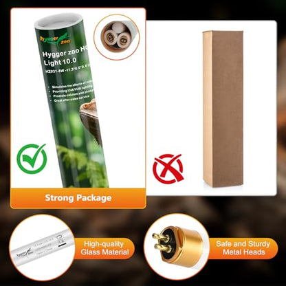 UVB Light for Reptiles Bearded Dragon, 3 Pack T5 UVB Reptile Light UVB Bulb 10.0 8W UVA UVB Reptile Light Bulb Terrarium Light Lamp Tube for Turtle Chameleon Leopard Gecko Snake Tank, 12 Inch - size: T5-12 Inch(3 Pack)