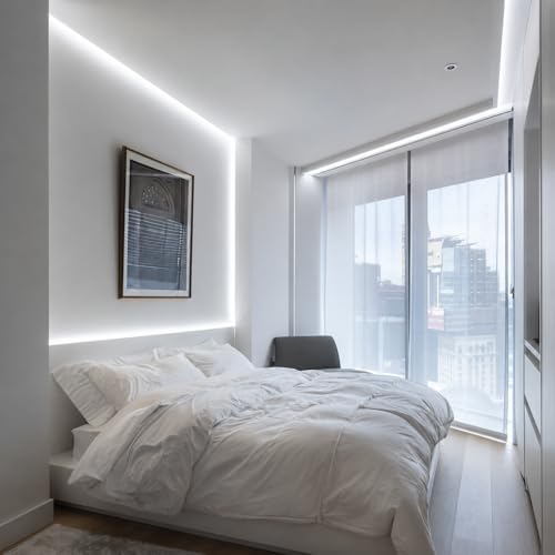 LED Strip Lights 24V Daylight White 6000K, 3 Pack (No Power Supply) | COB Super Bright, 16.4ft Dotless High Density, 14W/m 8mm Width, Cuttable Flexible for Home DIY Commercial Lighting Projects - color: White 6000K 3 Pack (Only LED Strip)