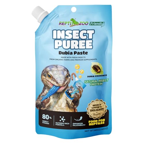 Crested Gecko Food Insect Puree, Dubia Paste Reptile Food Made with Fresh Insects 2.82oz