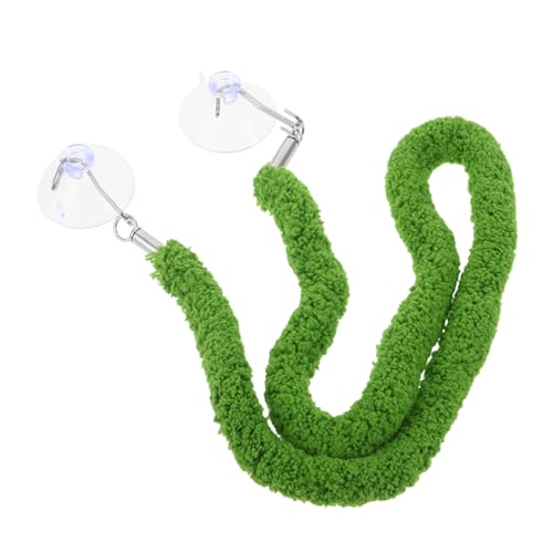 Lurrose Reptile Climbing Vines for Habitat Decor, Flexible Artificial Moss Rope 50cm with Suction Cup Hook, Jungle Vine Swing for Lizards Snakes and Small Animals