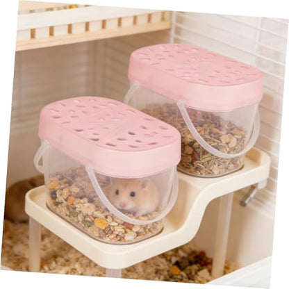 POPETPOP 2pcs Small Pet Plastic Carriers Portable Hamster Boxes Turtle Cases Handheld Reptile Travel Cages for Outdoor Use