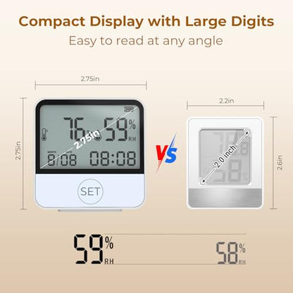 4 in 1 WiFi Thermometer Humidity Meter Baby Thermometer Hygrometer with Remote App Control Digital Temperature and Humidity Sensor for House Wine Cellar Greenhouse