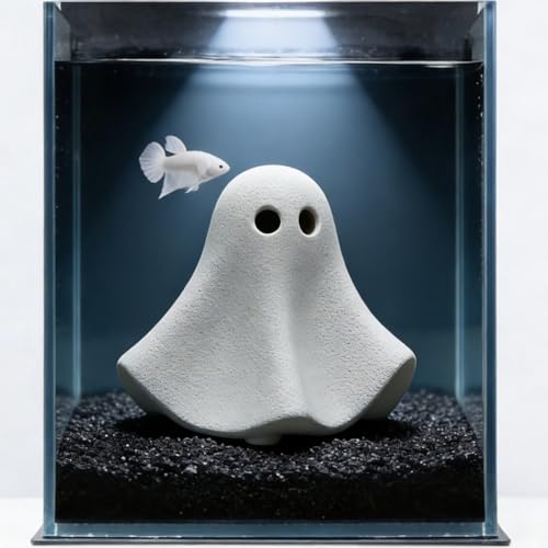 OwMell Ghost Decor Gothic Fish Tank Decor,‌Halloween Aquarium Décor, Small Fish Tank Decoration, Micro Landscape Decor