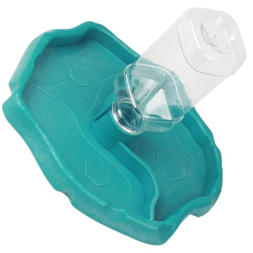 Automatic Reptile Water Feeder and Food Bowl, Lake Blue Reptile Water Dish with Reservoir, Portable Tank Accessory for Leopard Gecko and Lizard Terrarium