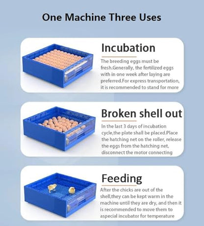 Egg Incubator with Automatic Egg Turning and Humidity Control, Efficient LED Lighting, Upgrade Automatic Water Adding, for Hatching Chickens Quail Duck Goose Turkey, 128 Eggs - color: 128 eggs