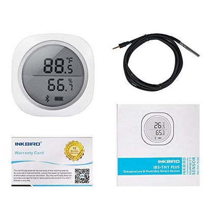 Inkbird IBS-TH1 Plus Wireless Bluetooth Temperature and Humidity Monitor Thermometer and Hygrometer Used for Brewing Meat Plant Cigar Storage (Battery not Included) - size: IBS-TH1 PLUS