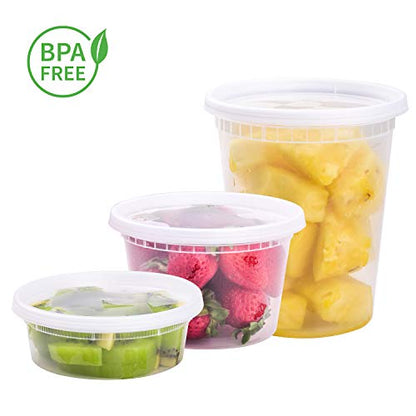 TashiBox [8 oz,16oz,32oz,48Sets,16Sets each size Plastic food storage containers with lids airtight,BPA Free,Microwave/Dishwasher/Freezer Safe - size: 8oz-16sets+16oz-16sets+32oz-16sets