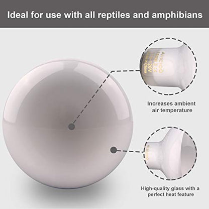 Aiicioo Reptile Basking Light Bulb - 150 Watt Heat Light Bulb 4 Pack for Reptile Heat Lamp Bulb for Bearded Dragon Lizard Turtle Tortoise Daylight Basking