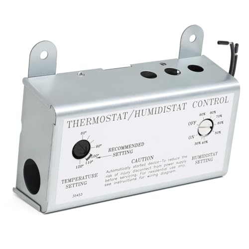 Criditpid Attic Fan Adjustable Thermostat & Humidistat Controller Box for Powered Attic Ventilators Fan- Replacement Temperature Humidity Controller.