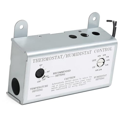 Criditpid Attic Fan Adjustable Thermostat & Humidistat Controller Box for Powered Attic Ventilators Fan- Replacement Temperature Humidity Controller.