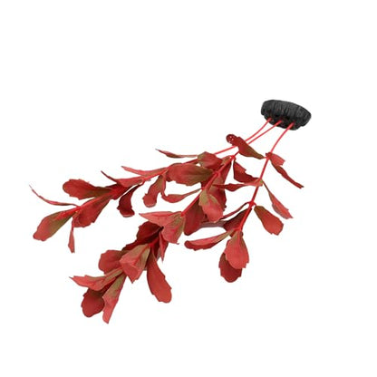 2-Pack 12 Inch Aquarium Silk Aquarium Plants, Artificial Plastic Plant for Small Tank, Goldfish, Fish Hides (Red, 12 Inch) - color: Red