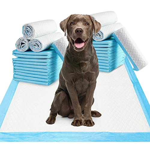 Fhiny Pee Pads for Dogs, 24" x 36" 20 PCS Extra Large Disposable Puppy Pads Leak-Proof Super Absorbent Potty Training Pad with Quick-Dry Surface for Cats Kittens Dogs or Other House Training Pets - color: Blue, size: Extra Large-24'' x 36''-20 PCS
