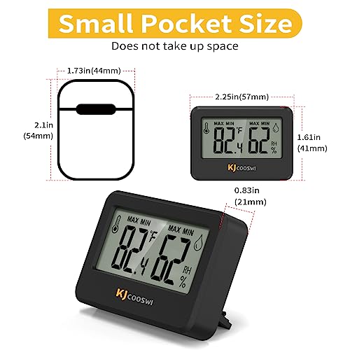 4PCS Mini Digital Hygrometer and Thermometer,Reptile Thermometer with Magnetic & Tablestand, Indoor Temperature and Humidity Meter Gauge for Humidors Greenhouse Garden Cellar Closet Guitar Case - style: without probe
