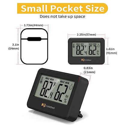 4PCS Mini Digital Hygrometer and Thermometer,Reptile Thermometer with Magnetic & Tablestand, Indoor Temperature and Humidity Meter Gauge for Humidors Greenhouse Garden Cellar Closet Guitar Case - style: without probe