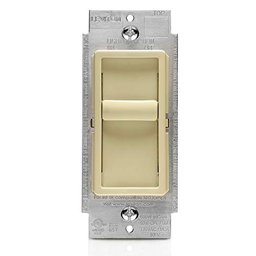 Leviton SureSlide Dimmer Switch for Dimmable LED, Halogen and Incandescent Bulbs, 6672-1LI, Ivory - color: Ivory